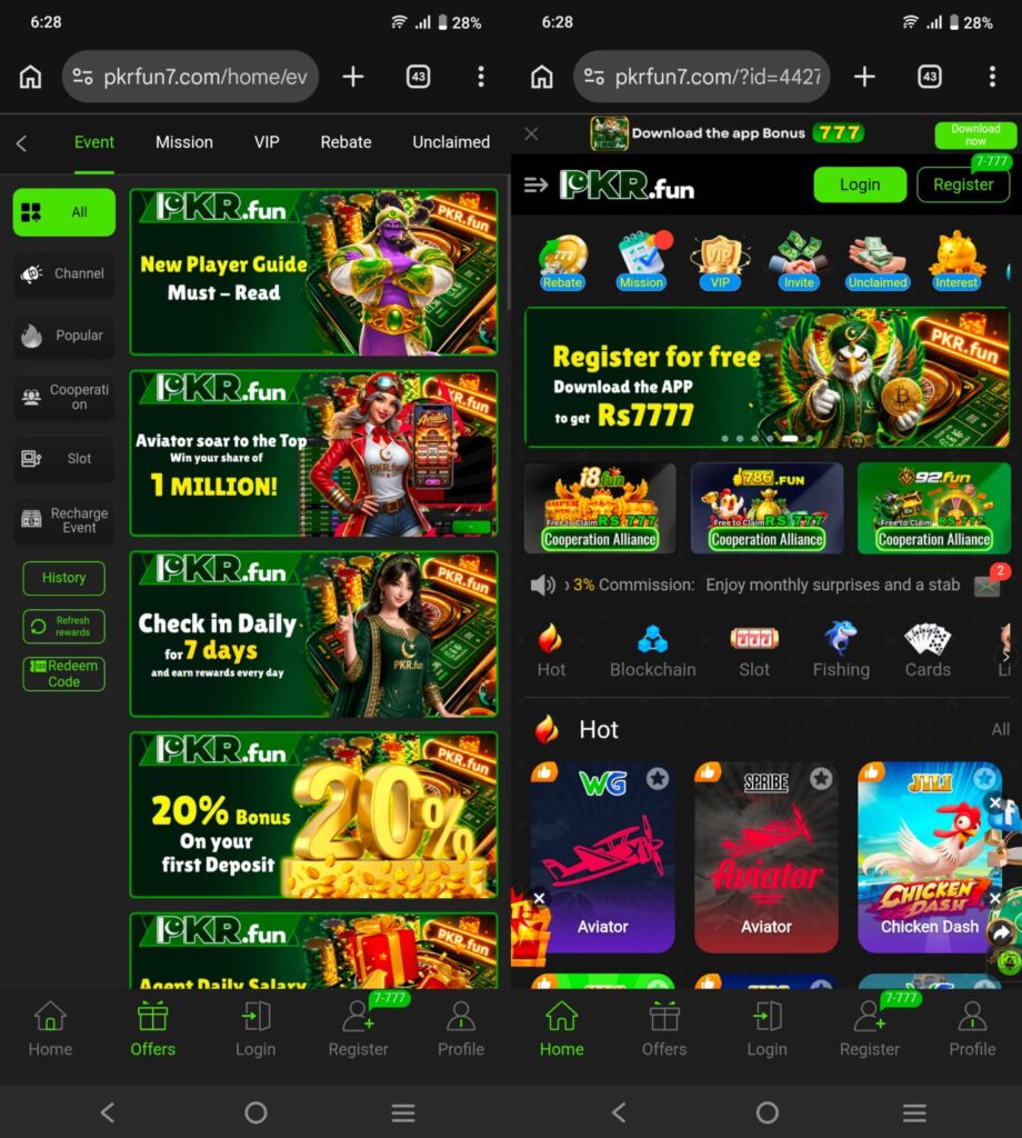 pkrfun Game APK download latest version interface screenshot